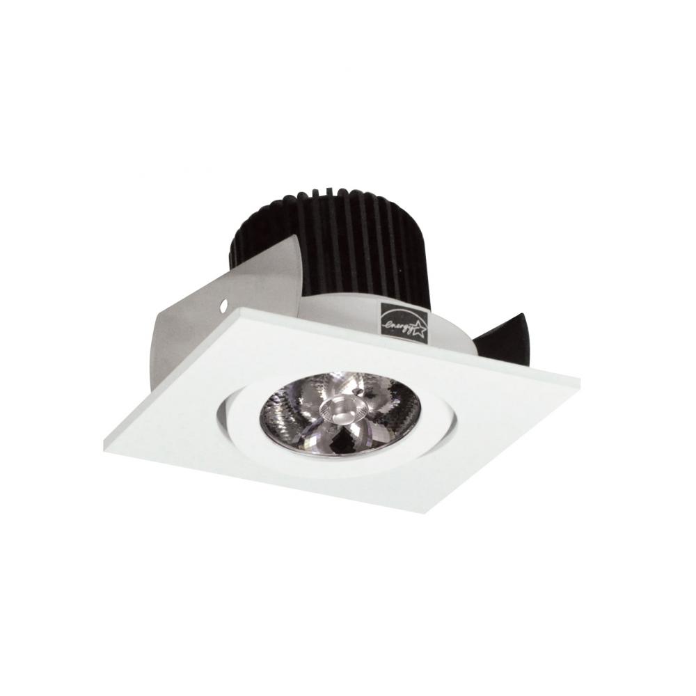 2" Iolite LED Square Adjustable Gimbal, 10-Degree Optic, 800lm / 12W, 2700K, Matte Powder White