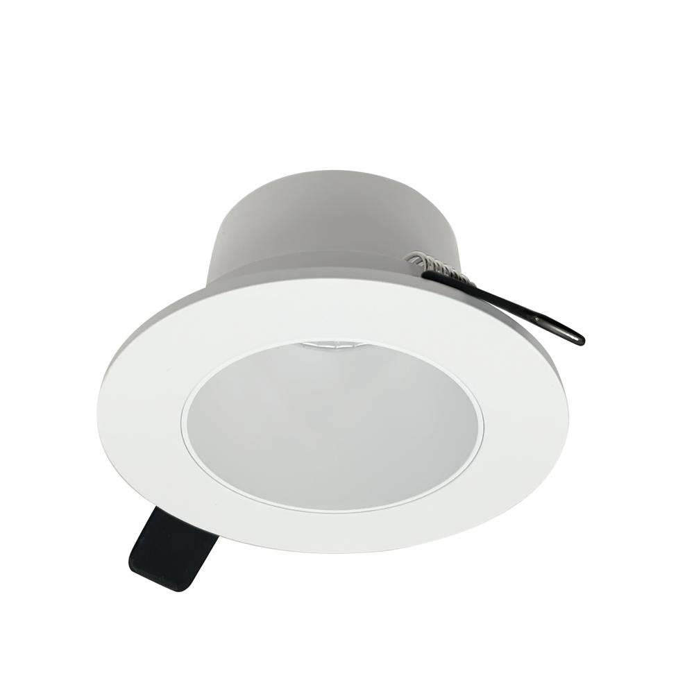 4" Iolite Can-less Round Downlight Trim, Matte Powder White finish