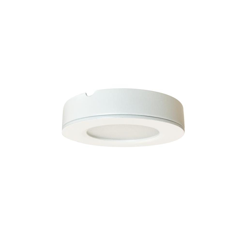 12V Josh LED Puck Light, 300lm / 2700K, White Finish