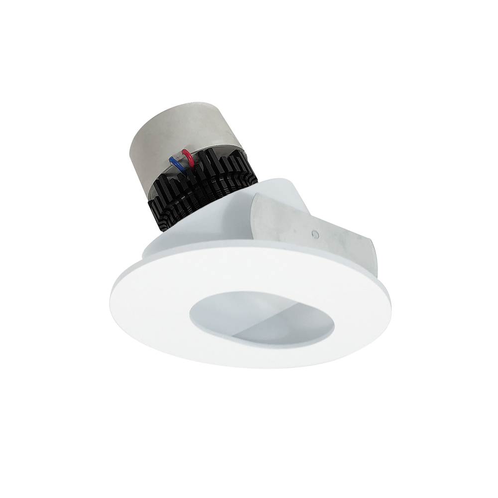 4" Pearl LED Round Adjustable Slot Aperture Retrofit, 1000lm / 12W, 3500K, Matte Powder White