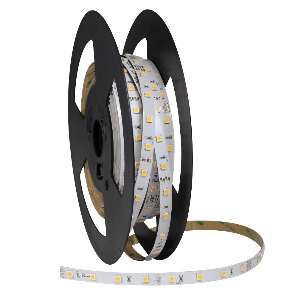 High Output Custom Cut 24V Continuous LED Tape Light, 310lm / 4.3W per foot, 3000K, 90+ CRI