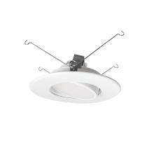 Nora NOXAC-56RGTWWW - 5"/6" AC Onyx Round Adjustable LED Retrofit, 1050lm / 14.5W, Selectable CCT, White Finish