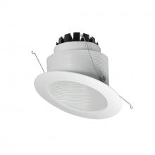 Nora NRM3-6S2L235FW - 6" Marquise III Round Slope Baffle, 1200lm, 3500K, Flood Optic, White Baffle/White Flange