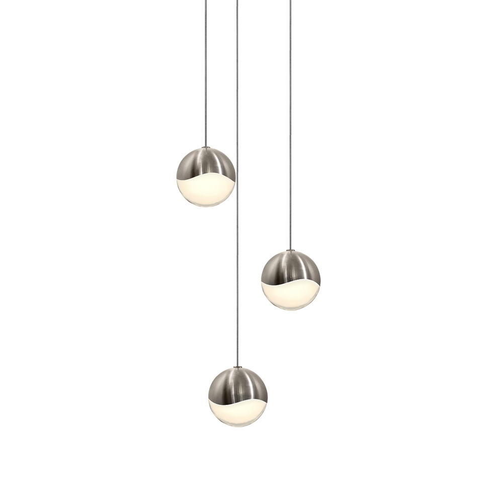 3-Light Round Medium LED Pendant