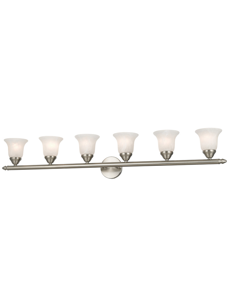 6 Light Brushed Nickel Bath Light