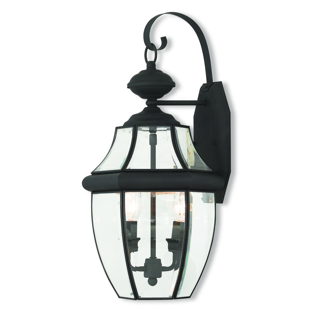 2 Light Black Outdoor Wall Lantern