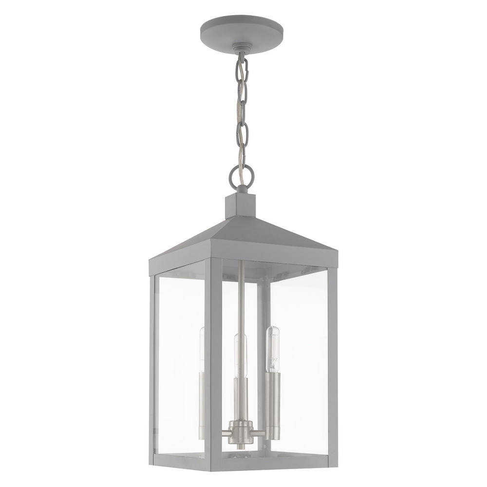 3 Lt Nordic Gray Outdoor Pendant Lantern