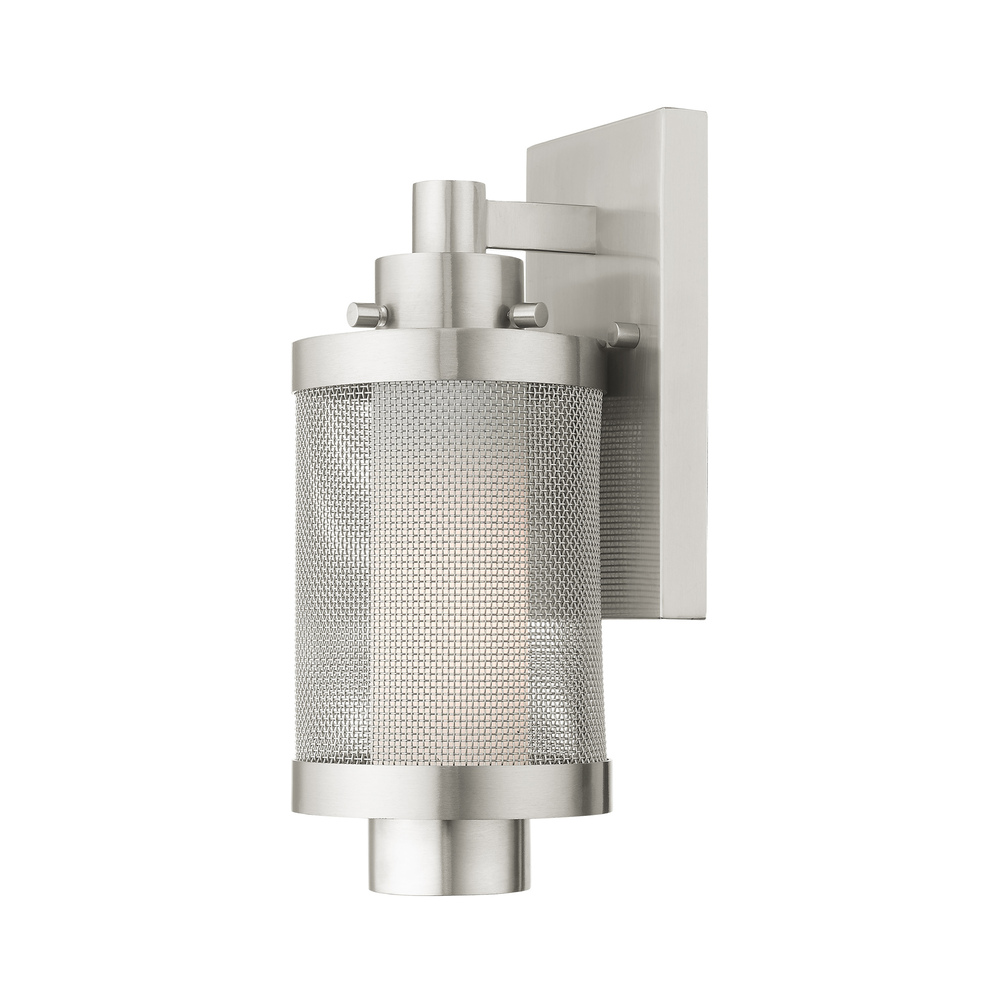 1 Lt Brushed Nickel Wall Lantern