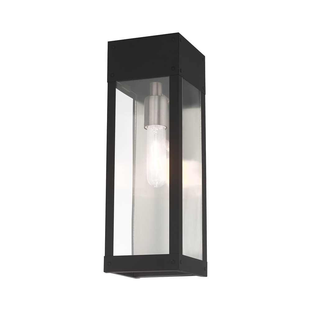 1 Lt Black Outdoor Wall Lantern