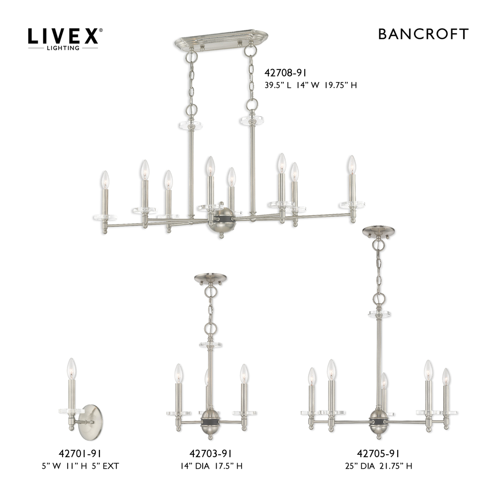 5 Lt Brushed Nickel Chandelier