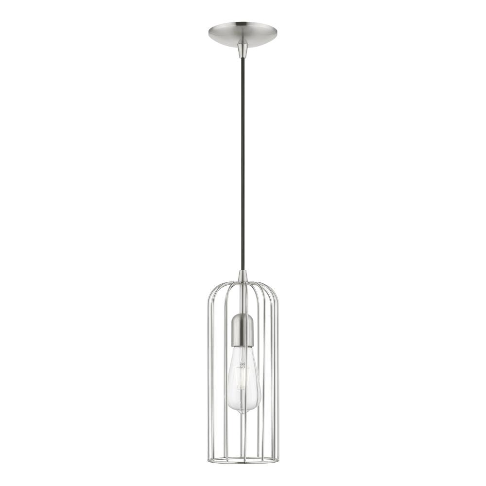 1 Light Brushed Nickel Pendant