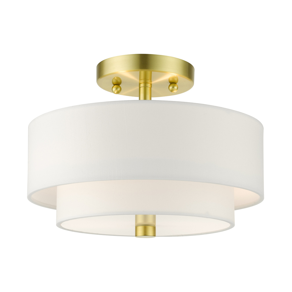 2 Lt Satin Brass Semi Flush