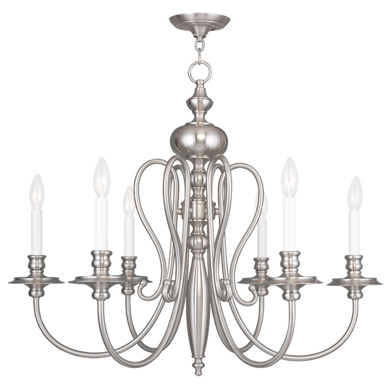 6 Light Brushed Nickel Chandelier