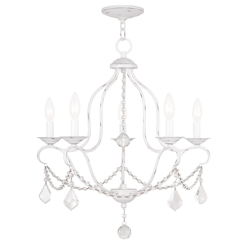 5 Light Antique White Chandelier