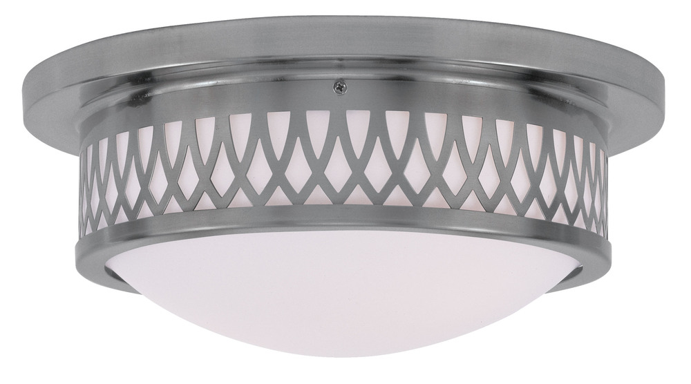 2 Light Brushed Nickel Ceiling Mount