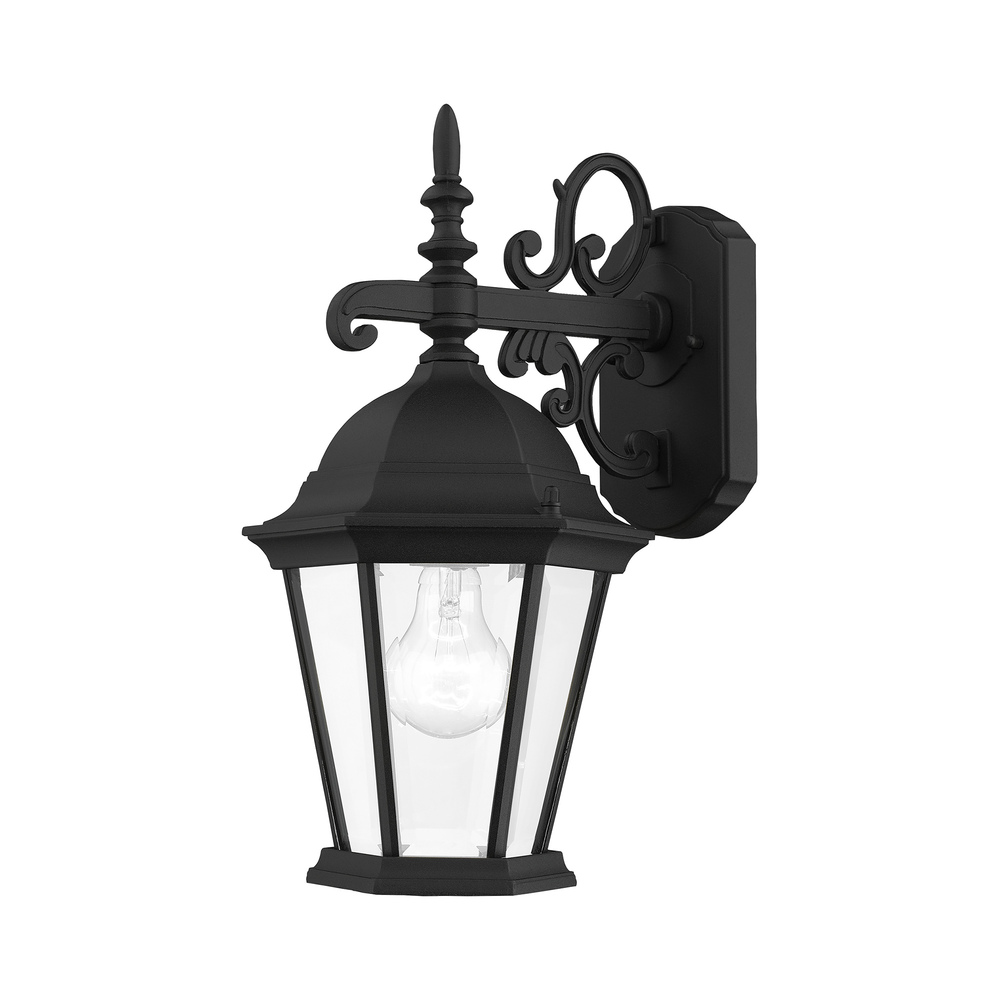 1 Lt Textured Black Outdoor Wall Lantern : 7555-14 | Aura Lighting