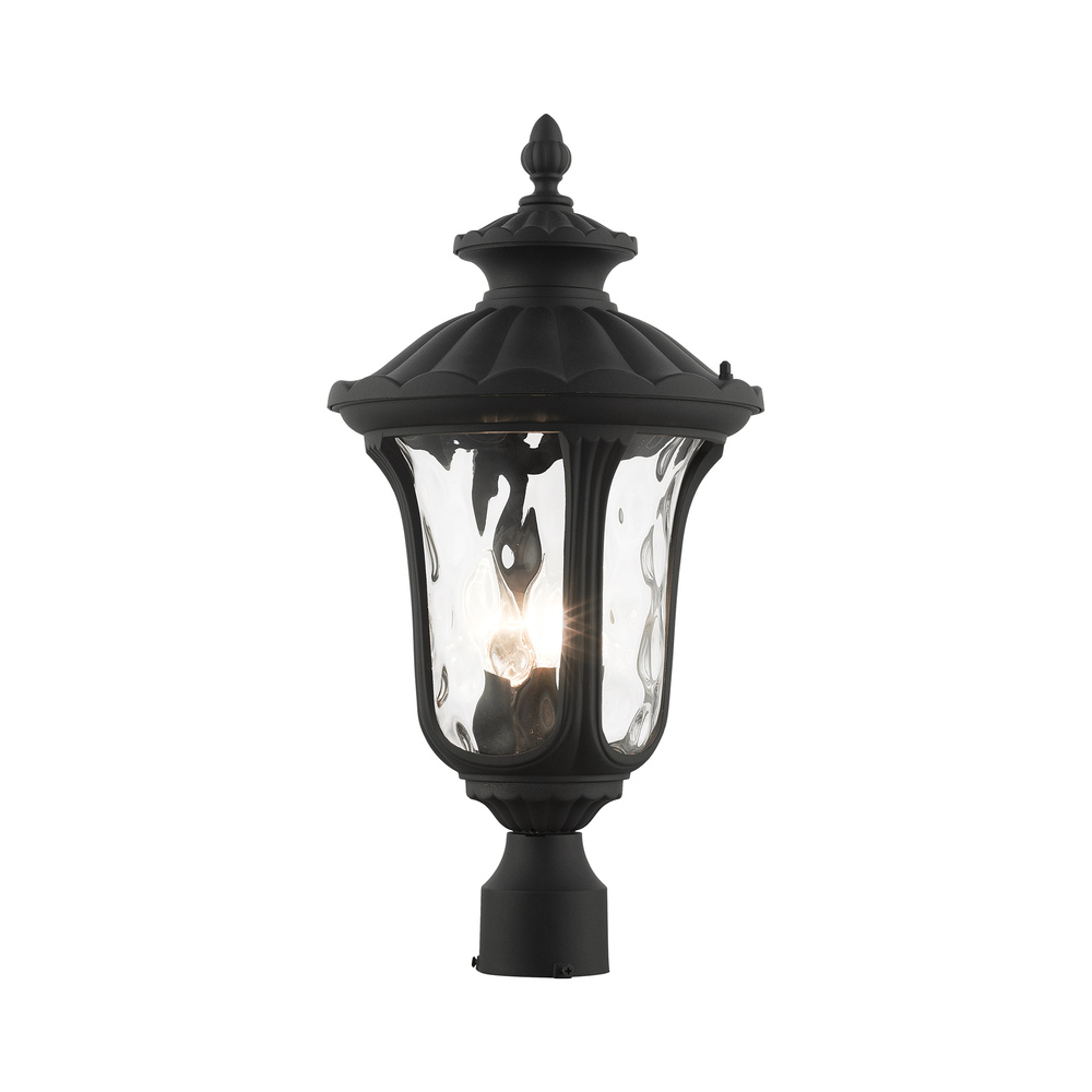 3 Lt Textured Black Outdoor Post Top Lantern