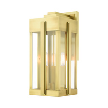 Livex Lighting 27714-08 - 3 Lt Natural Brass Outdoor Wall Lantern