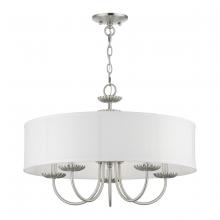 Livex Lighting 42985-91 - 5 Light Brushed Nickel Pendant Chandelier