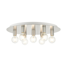 Livex Lighting 45876-91 - 7 Lt Brushed Nickel Flush Mount