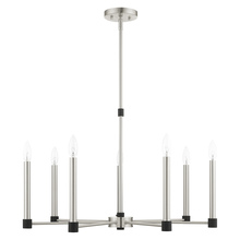 Livex Lighting 46887-91 - 7 Lt Brushed Nickel Chandelier