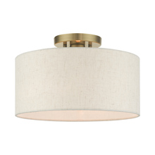 Livex Lighting 49809-01 - 1 Lt Antique Brass Semi Flush