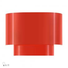 Livex Lighting 50299-72 - 1 Light Shiny Red ADA Sconce with Shiny Red Metal Shade with Shiny White Inside