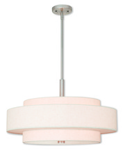 Livex Lighting 52138-91 - 5 Light Brushed Nickel Pendant