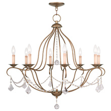 Livex Lighting 6428-48 - 8 Light Antique Gold Leaf Chandelier