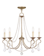 Livex Lighting 6515-73 - 5 Light Antique Silver Leaf Chandelier