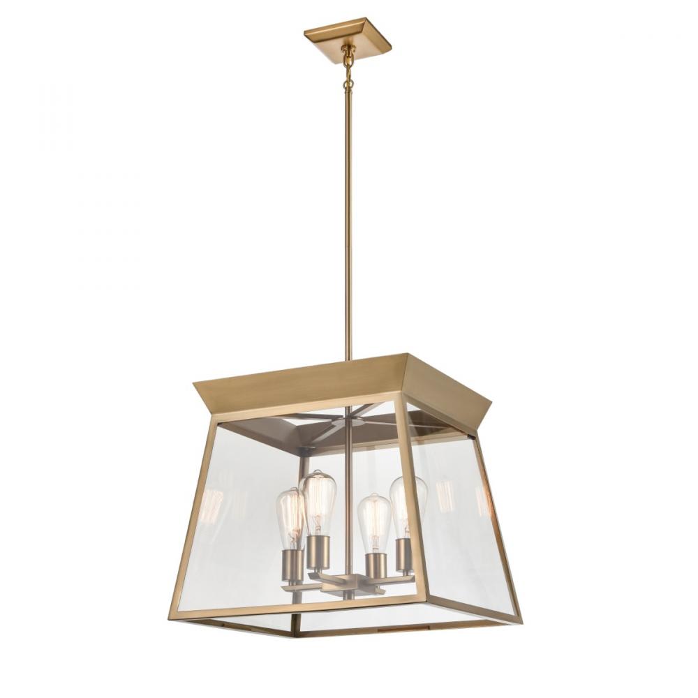 Lucian 4 Light Chandelier 18" Diameter Brushed Brass