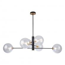 Artcraft AC11766VB - Aurelia Collection 6-Light Chandelier, Matte Black & Brass