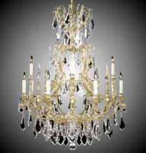 American Brass & Crystal CH7027-O-12G-PI - 8+4 Light Parisian Chandelier