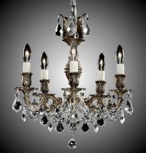 American Brass & Crystal CH9512-O-23S-PI - 5 Light Rosetta Chandelier