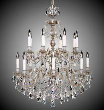 American Brass & Crystal CH9580-O-10W-ST - 8+8 Light Rosetta Chandelier