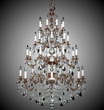 American Brass & Crystal CH9583-O-04G-ST - 32 Light Rosetta Chandelier