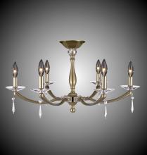 American Brass & Crystal FM5335-SP-35S-36G-ST - 6 Light Kensington Flush Mount