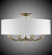 American Brass & Crystal FM5437-35S-ST-PG - 32 inch Kensington Drum Shade Flush Mount