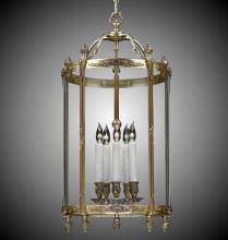 American Brass & Crystal LT2117-21S-PI - 5 Light 17 inch Lantern with Clear Curved Glass