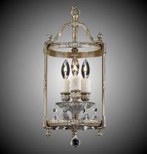 American Brass & Crystal LT2208-A-05S-ST - 3 Light 8 inch Lantern with Clear Curved glass & Crystal