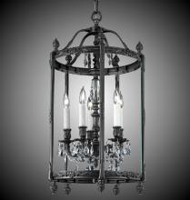 American Brass & Crystal LT2217-ATK-23S-ST - 5 Light 17 inch Lantern with Clear Curved glass & Crystal