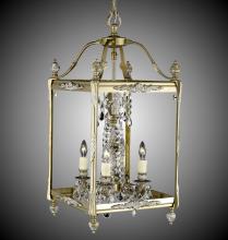 American Brass & Crystal LT2413-A-08G-ST - 4 Light 13 inch Square Lantern with Crystal and Glass