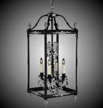 American Brass & Crystal LT2414-A-21S-PI - 4 Light 13 inch Extended Square Lantern with Crystal and Glass