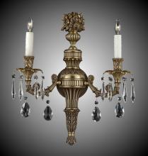 American Brass & Crystal WS9062-A-10G-ST - 2 Light Finisterra Torch Wall Sconce