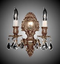 American Brass & Crystal WS9422-O-04G-ST - 2 Light Fleur-De-Lis Small Wall Sconce