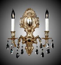 American Brass & Crystal WS9424-O-04G-PI - 2 Light Fleur-De-Lis Medium Wall Sconce