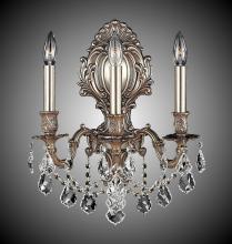 American Brass & Crystal WS9425-A-05S-ST - 3 Light Fleur-De-Lis Medium Wall Sconce