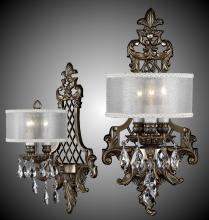 American Brass & Crystal WS9450-A-23S-PI-PG - 3 Light Shaded Lattice Wall Sconce