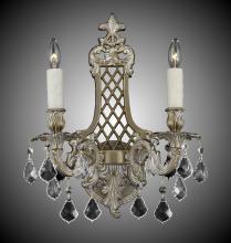 American Brass & Crystal WS9452-O-08G-PI - 2 Light Lattice Small Wall Sconce