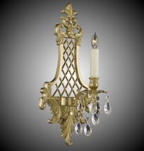 American Brass & Crystal WS9453-A-02G-ST - 1 Light Lattice Medium Wall Sconce